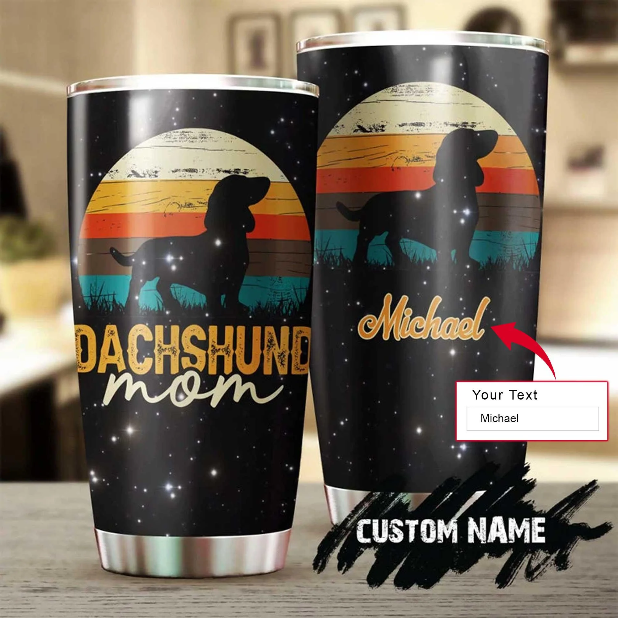 Dachshund Personalized Mother's Day Gift Tumbler - Gift For Dog Lover, Dog Mom, Dog Dad, Dog Lady - Dachshund Mom Mother Mommy Tumbler
