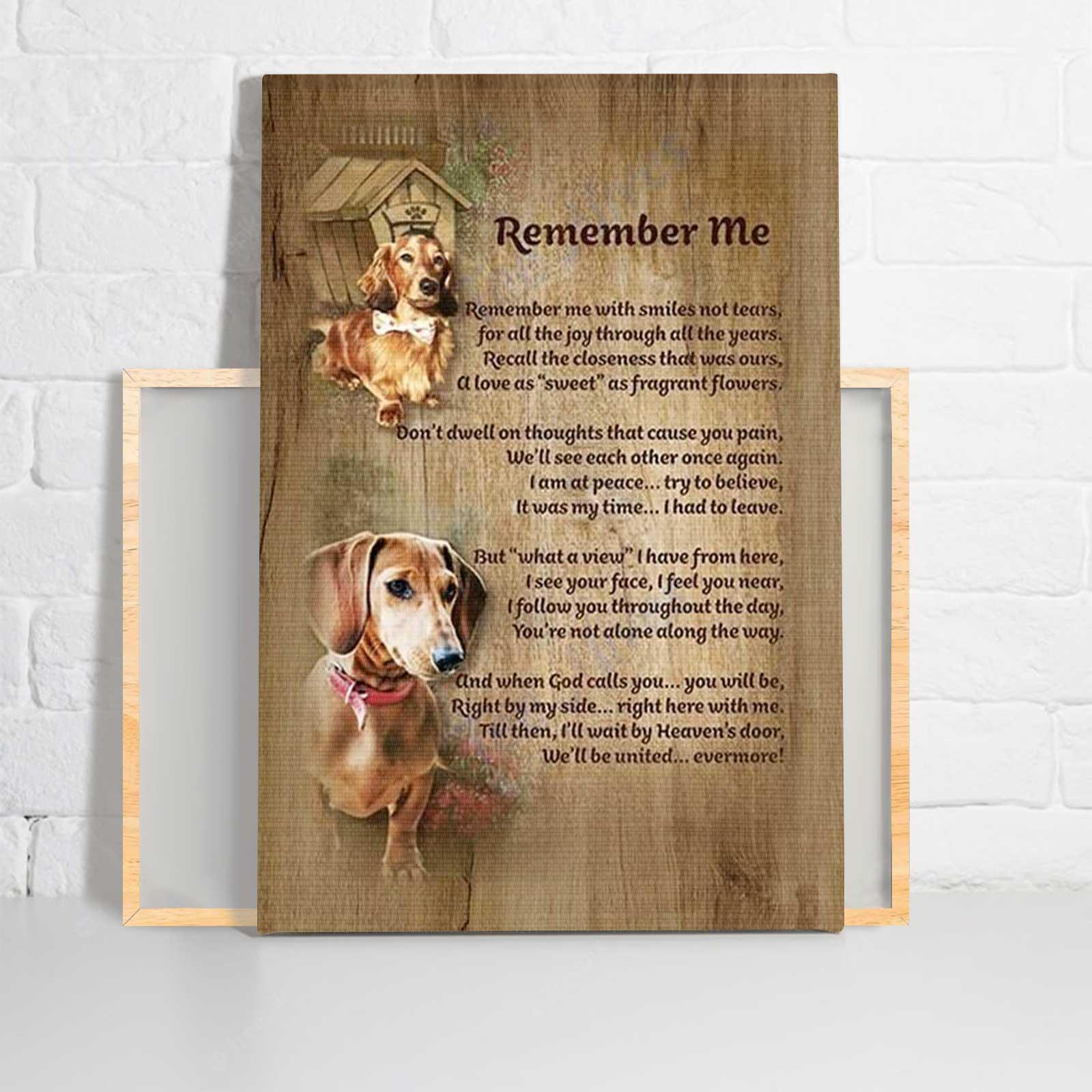 Dachshund Portrait Canvas - Dachshund Remember Me Portrait Canvas - Gift For Dog Lovers, Friends, Family, Dachshund Lovers - Image 2