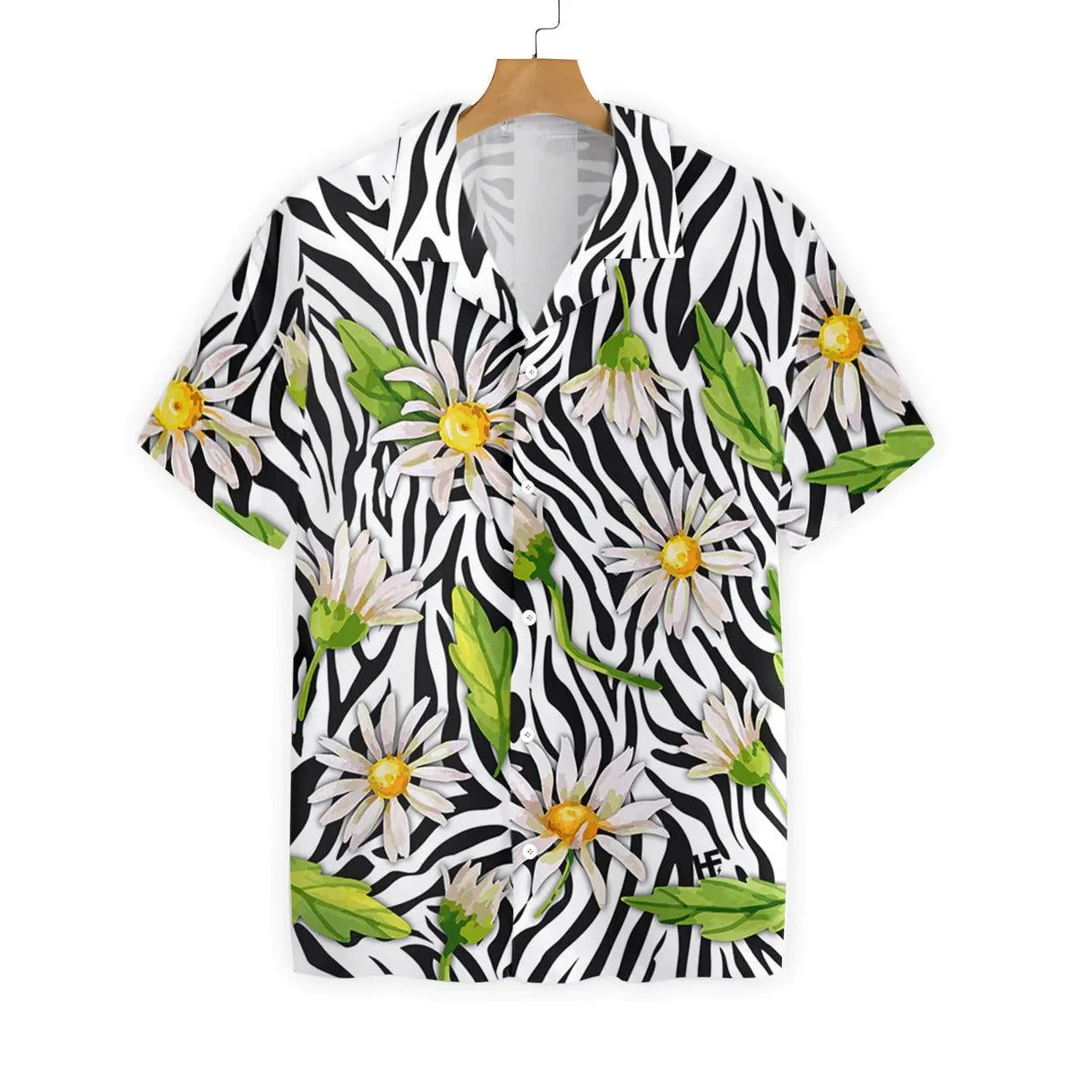 Daisy Hawaiian Shirt, Daisy Zebra Watercolor Painting Art Hawaiian Shirt, Funny Aloha Shirt - Gift For Beach Lovers, Friends, Family, Summer Lovers
