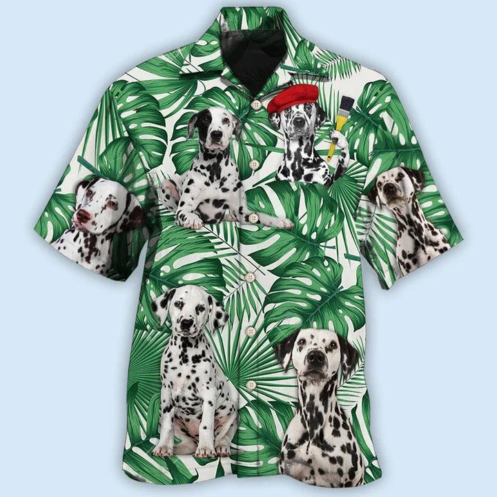Dalmatian Aloha Hawaii Shirt - Dalmatian And Tropical Leaf Hawaiian Shirt For Summer - Perfect Gift For Dog Lovers, Friend, Family - Image 2