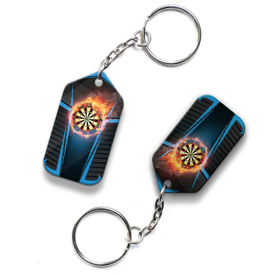 Darts Board In Flames Personalized Name Darts Acrylic Keychain - Christmas Gift For Darts Lovers, Darts Team Players, Family, Friends - Image 7