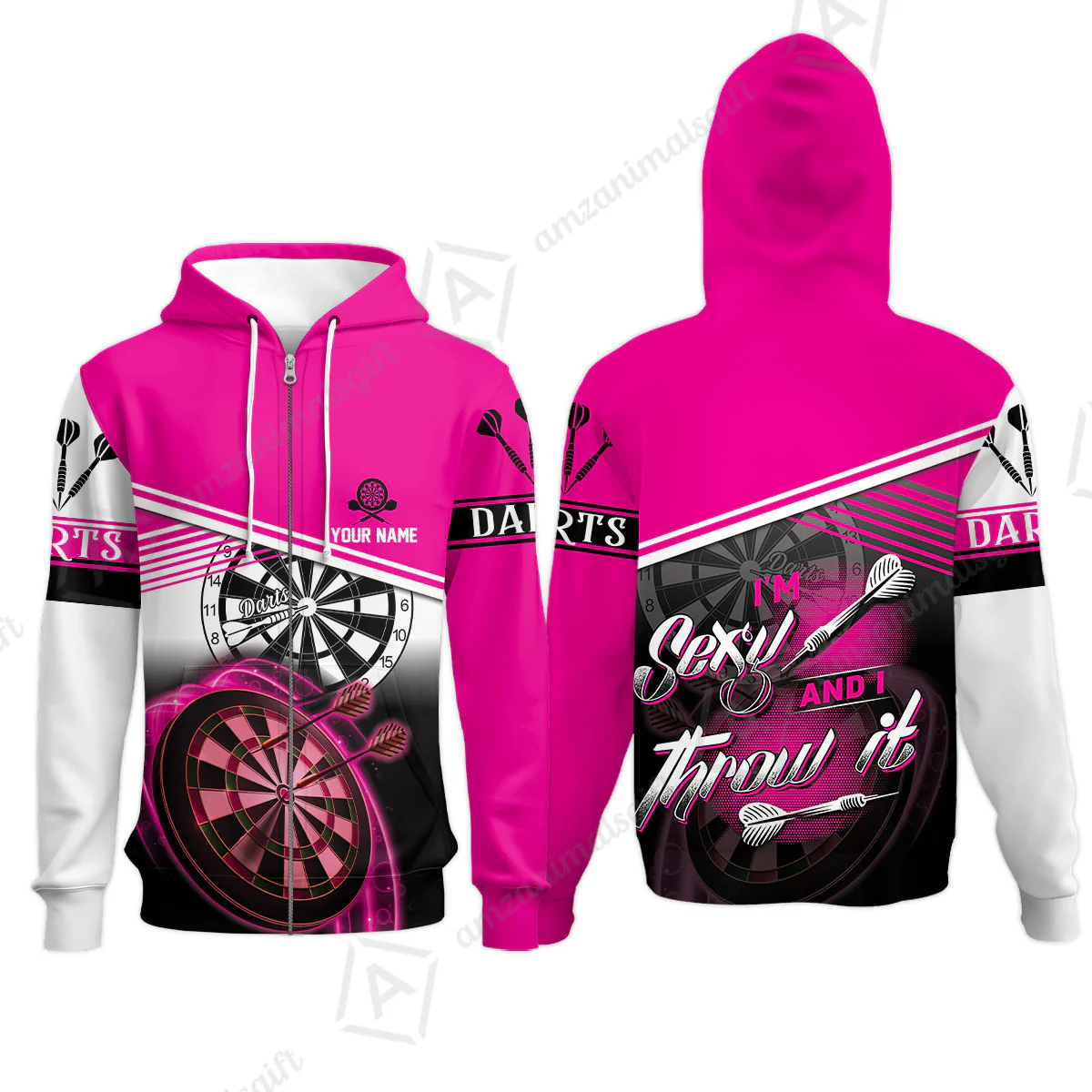 Darts Custom Name Men Polo Shirt, Dartboard Personalized Pink Men Polo Shirt Gift For Darts Lovers, Friend, Team, I'm Sexy And I Throw It - Image 11