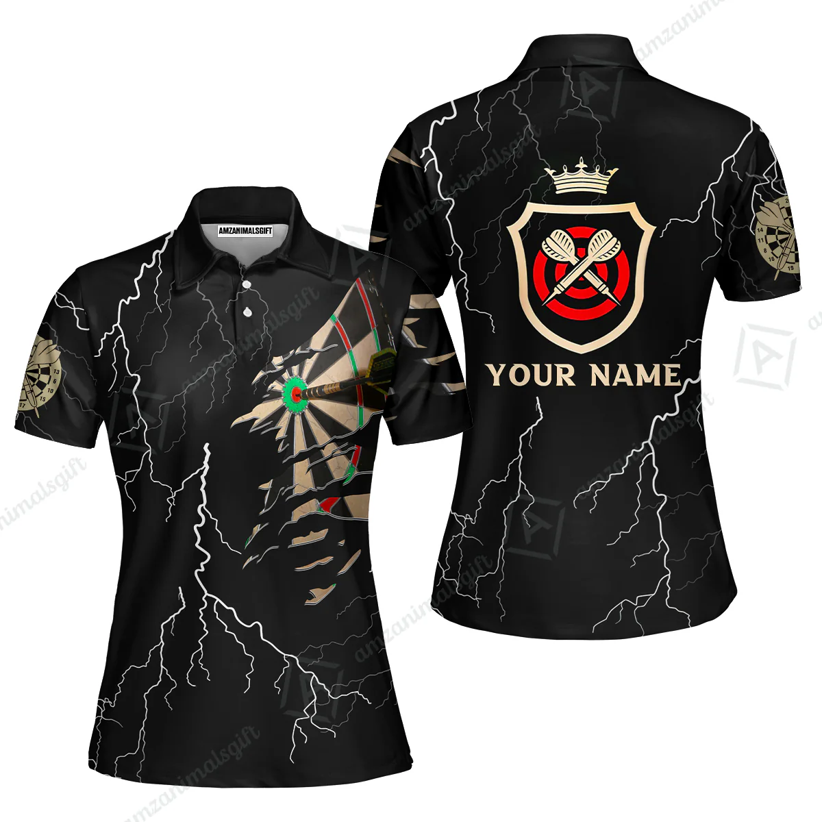 Darts Custom Name Men Polo Shirt, Darts Target Personalized Men Polo Shirt Gift For Darts Lovers, Friend, Team, Darts Player - Image 4