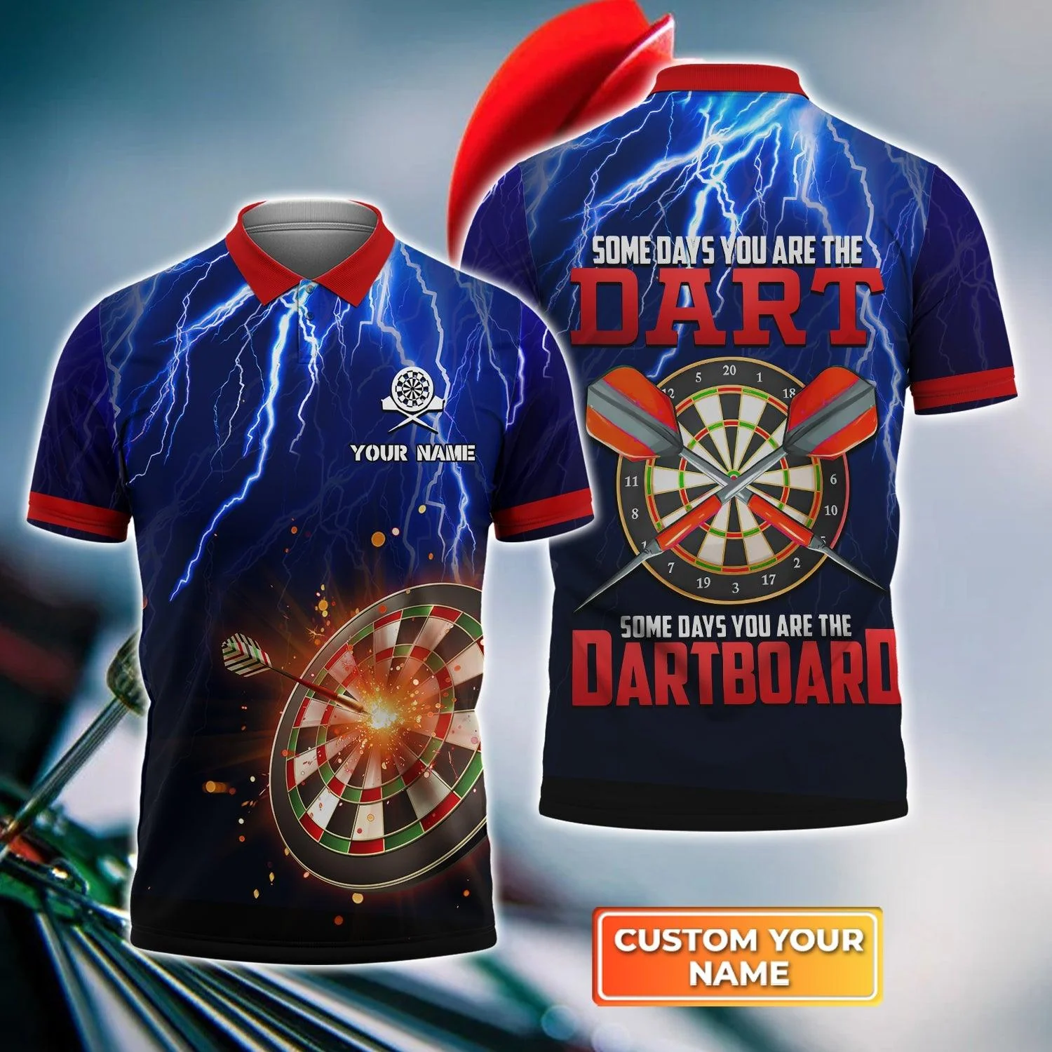 Darts Custom Name Men Polo Shirt, Some Days You Are The Dartboard Personalized Men Polo Shirt Gift For Darts Lovers, Friend, Darts Player