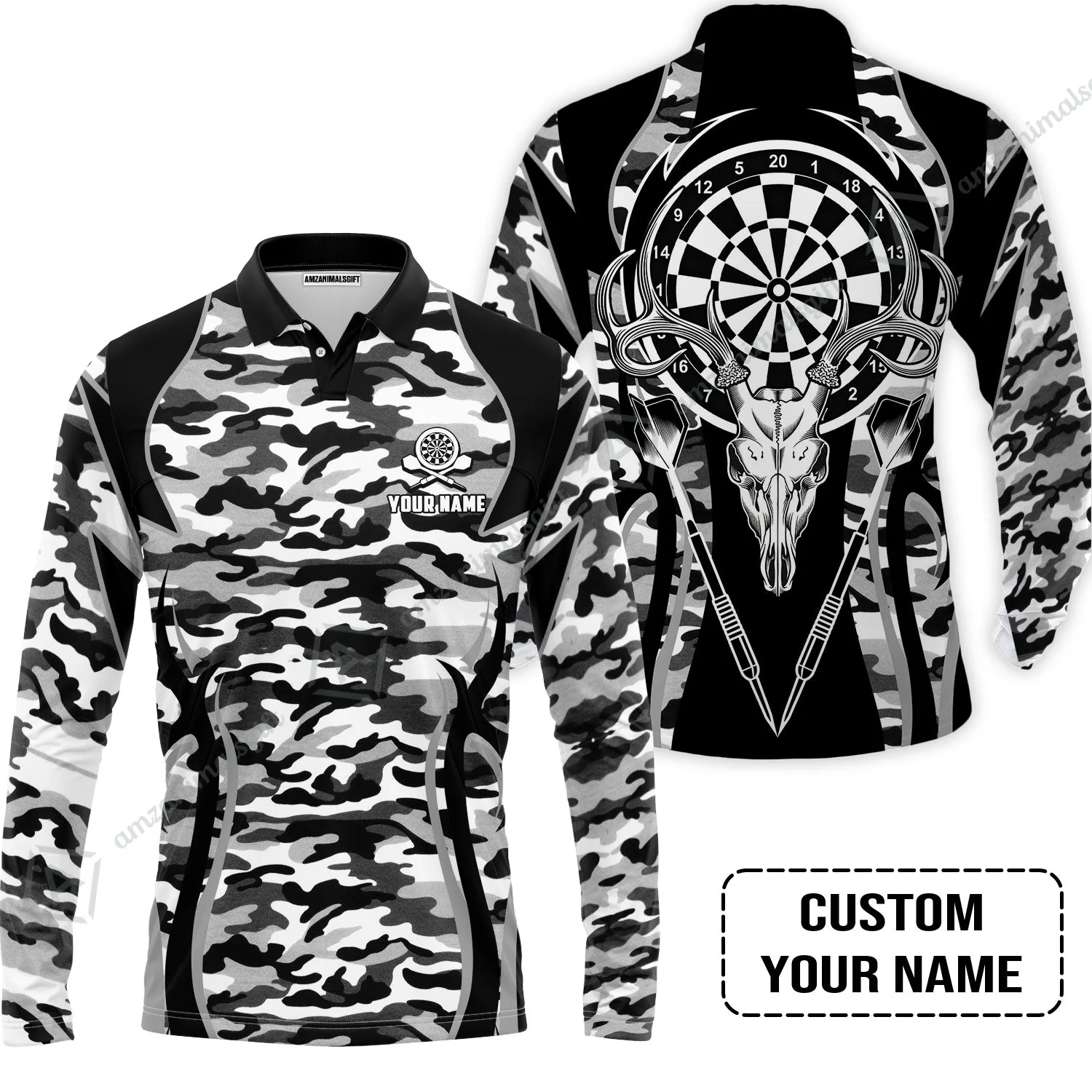 Darts Custom Name Sweatshirt, Camo Darts And Deer Personalized Sweatshirt - Image 5