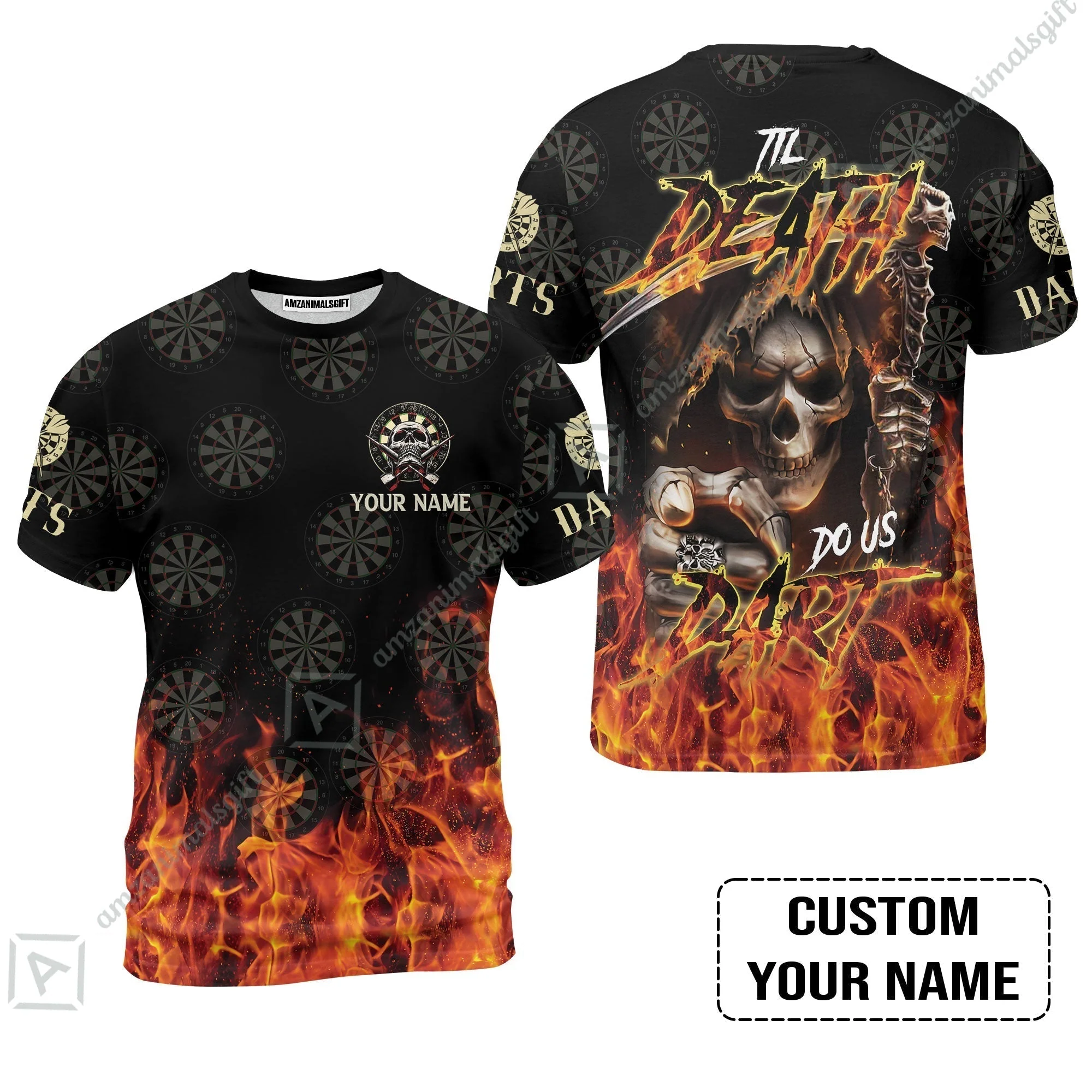 Darts Custom Name Sweatshirt- Til Death Do Us Dart Dartboard Personalized Sweatshirt - Image 9