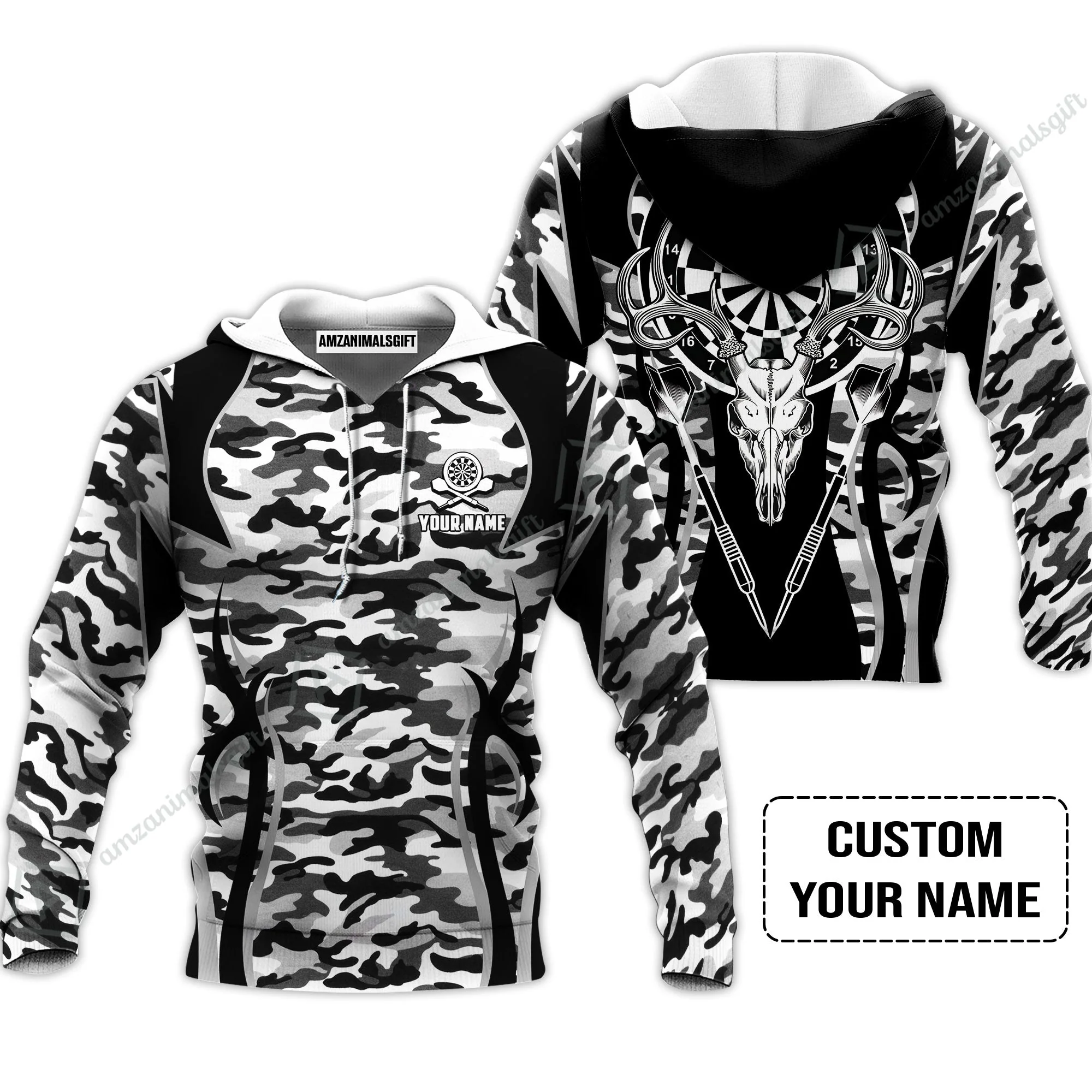 Darts Custom Name T-Shirt, Camo Darts And Deer Personalized T-Shirt - Image 6