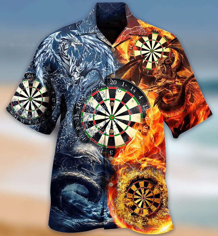 Darts Dragon Aloha Hawaiian Shirt For Summer, Dragon Ice And Fire Love Life Style Hawaiian Shirts Outfit For Men Women, Dragon Lovers