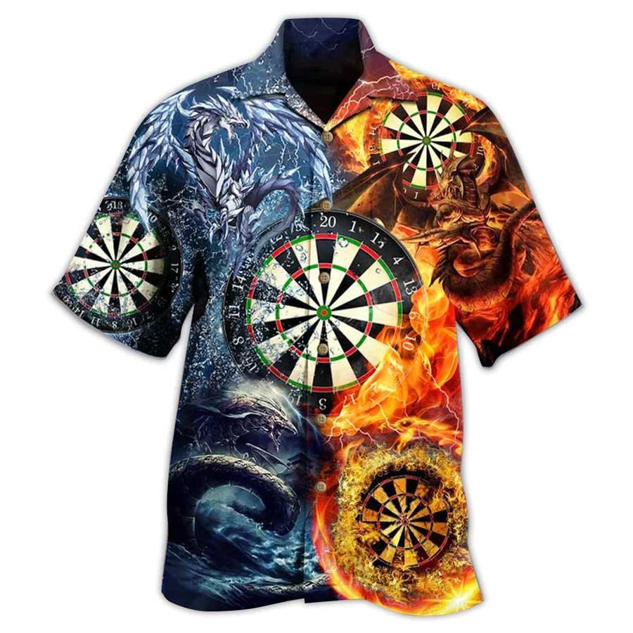 Darts Dragon Aloha Hawaiian Shirt For Summer, Dragon Ice And Fire Love Life Style Hawaiian Shirts Outfit For Men Women, Dragon Lovers - Image 4