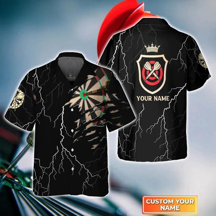 Darts Hawaiian Shirt Custom, Skull Shut Up And Throw, Personalized Name Hawaiian Shirt For Men - Perfect Gift For Darts Lovers, Darts Players - Image 5