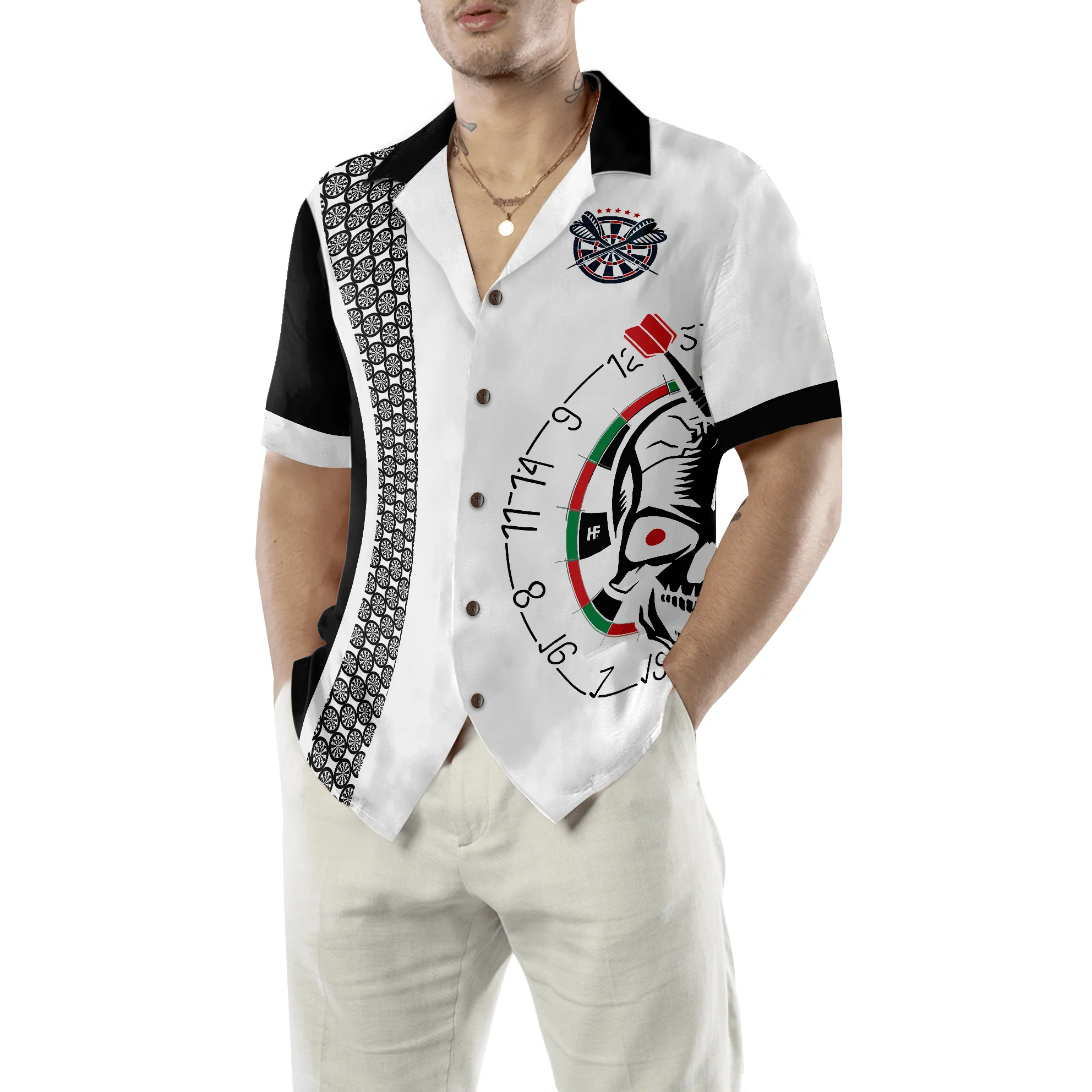 Darts Hawaiian Shirt, Super Sexy Skull Dart Player, Colorful Summer Aloha Shirt For Men Women, Perfect Gift For Friend, Team, Darts Lovers - Image 5
