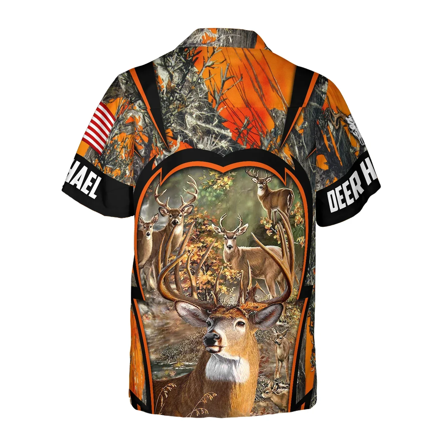 Deer Hunting Custom Name Hawaiian Shirt, Personalized American Flag Aloha Shirts For Men Women, Perfect Gift For Husband, Wife, Boyfriend, Friend - Image 3