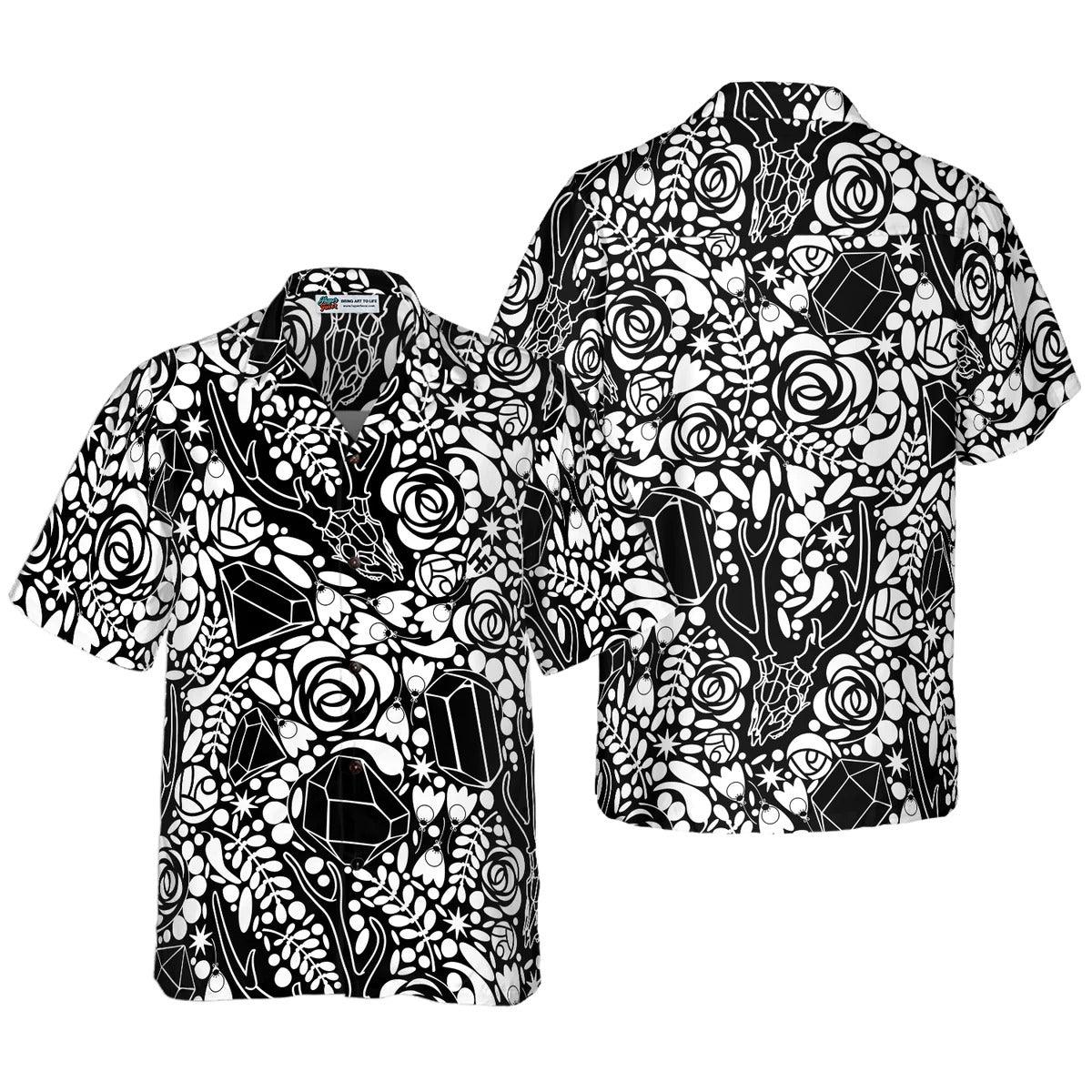 Deer Skull Hawaiian Shirt, Deer Skull Crystal Flower Seamless Pattern Hawaiian Shirt, Flower Hawaiian Shirt - Gift For Men Women, Friends, Family