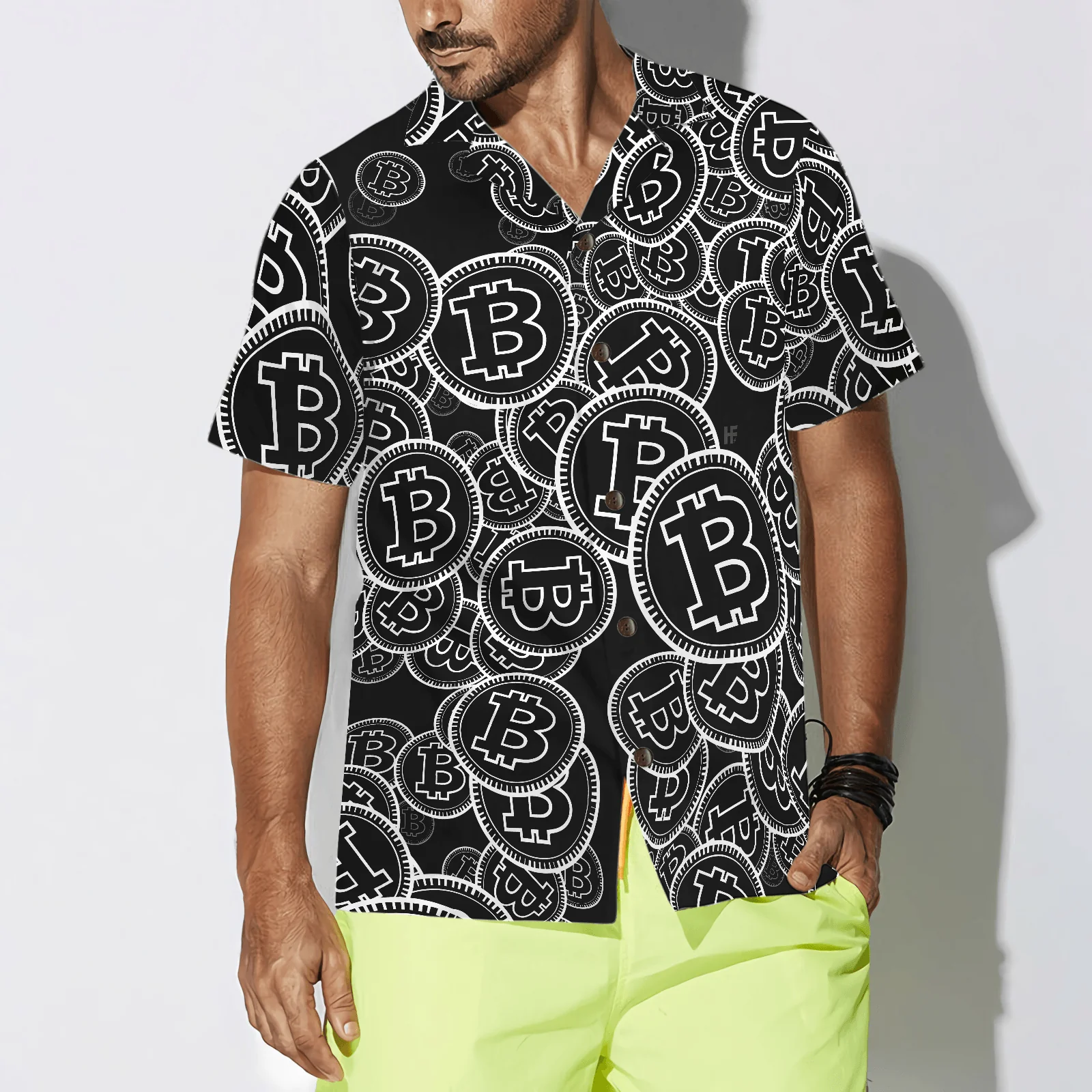 Digital Bitcoin Crypto Aloha Hawaiian Shirt For Summer, Colorful Hawaiian Shirt Outfit For Men Women, Gift For Friend, Team, Family - Image 4