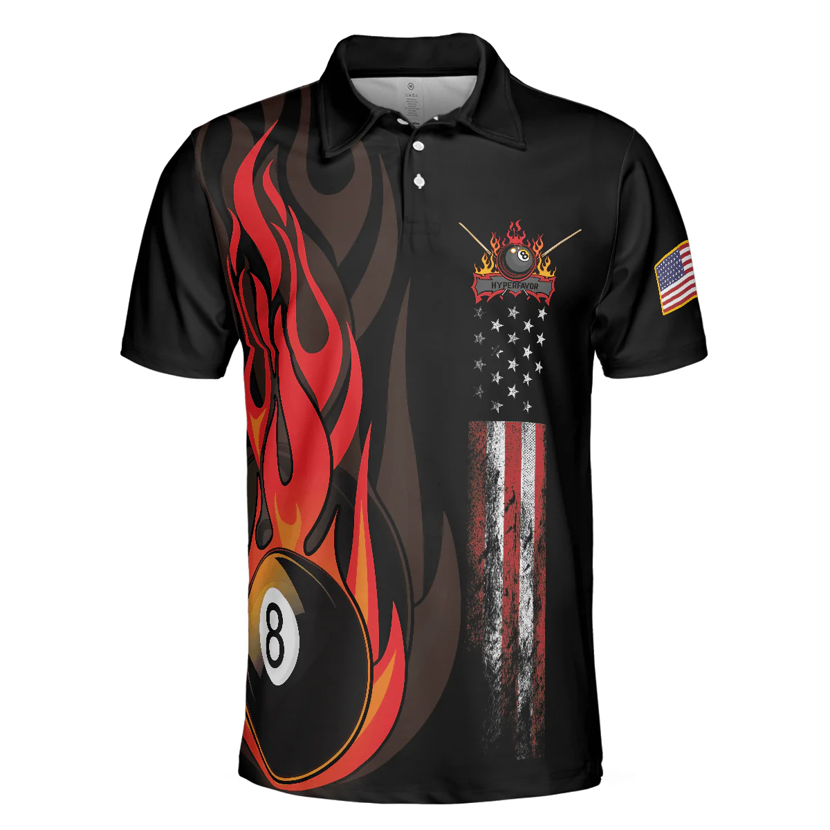 Dinosaur Poolasaurus Flame Skull Billiards Polo Shirt, Short Sleeve Jurassic Billiards Shirt For Men, Gift For Billiards Lovers - Image 3