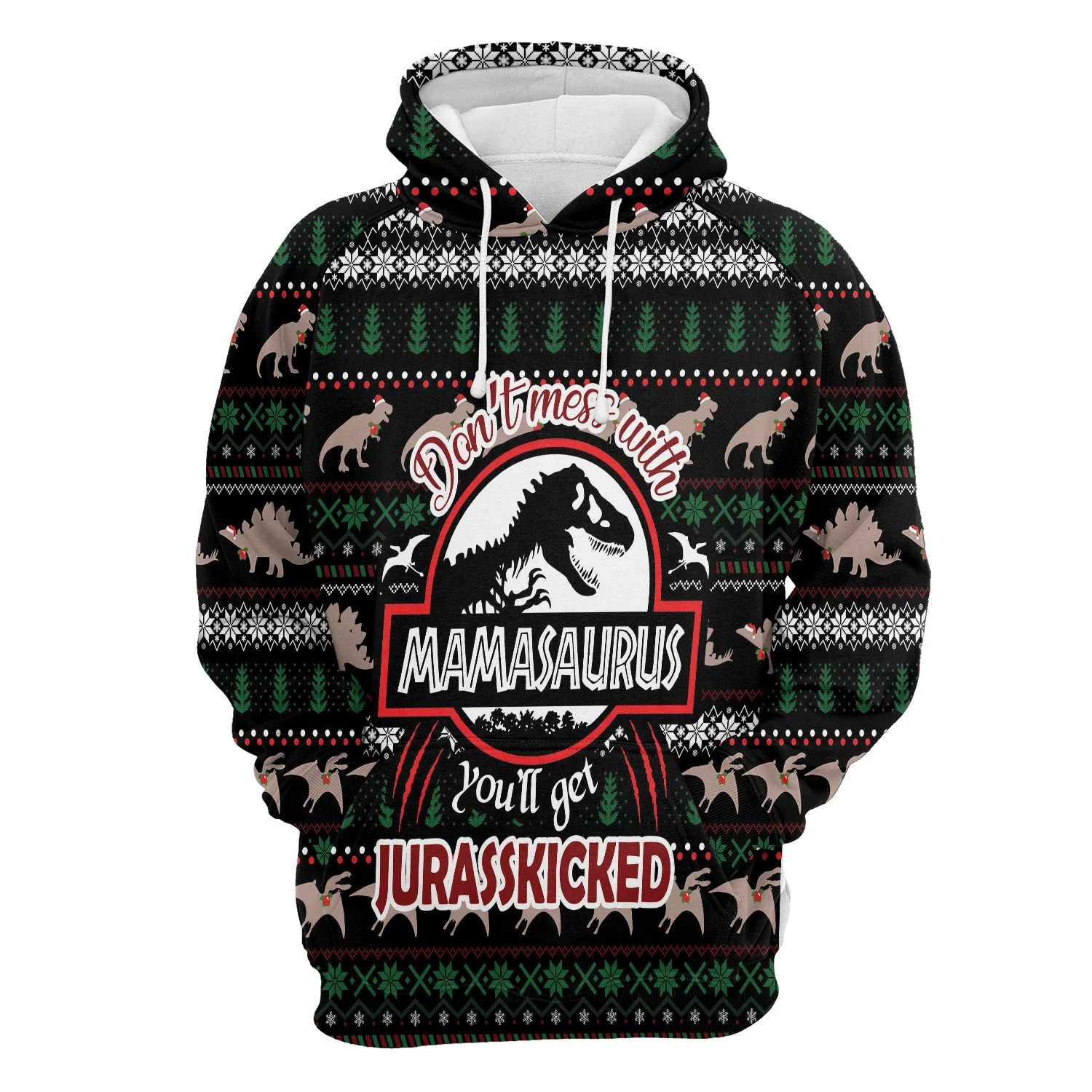 Dinosaur Pullover Premium Hoodie Don't Mess With Mamasaurus, Perfect Outfit For Men And Women On Christmas New Year Autumn Winter