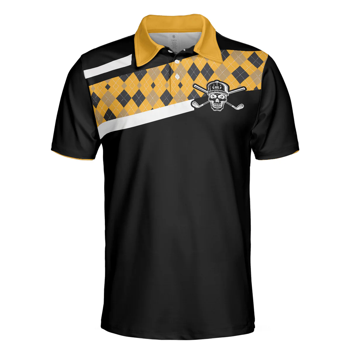 Disc Golf & Beer Make Me Happy Polo Shirt, Yellow Plaid Pattern Disc Golf Shirt, Funny Disc Golf Shirt With Sayings, Golf Gift For Men, Golfers - Image 3