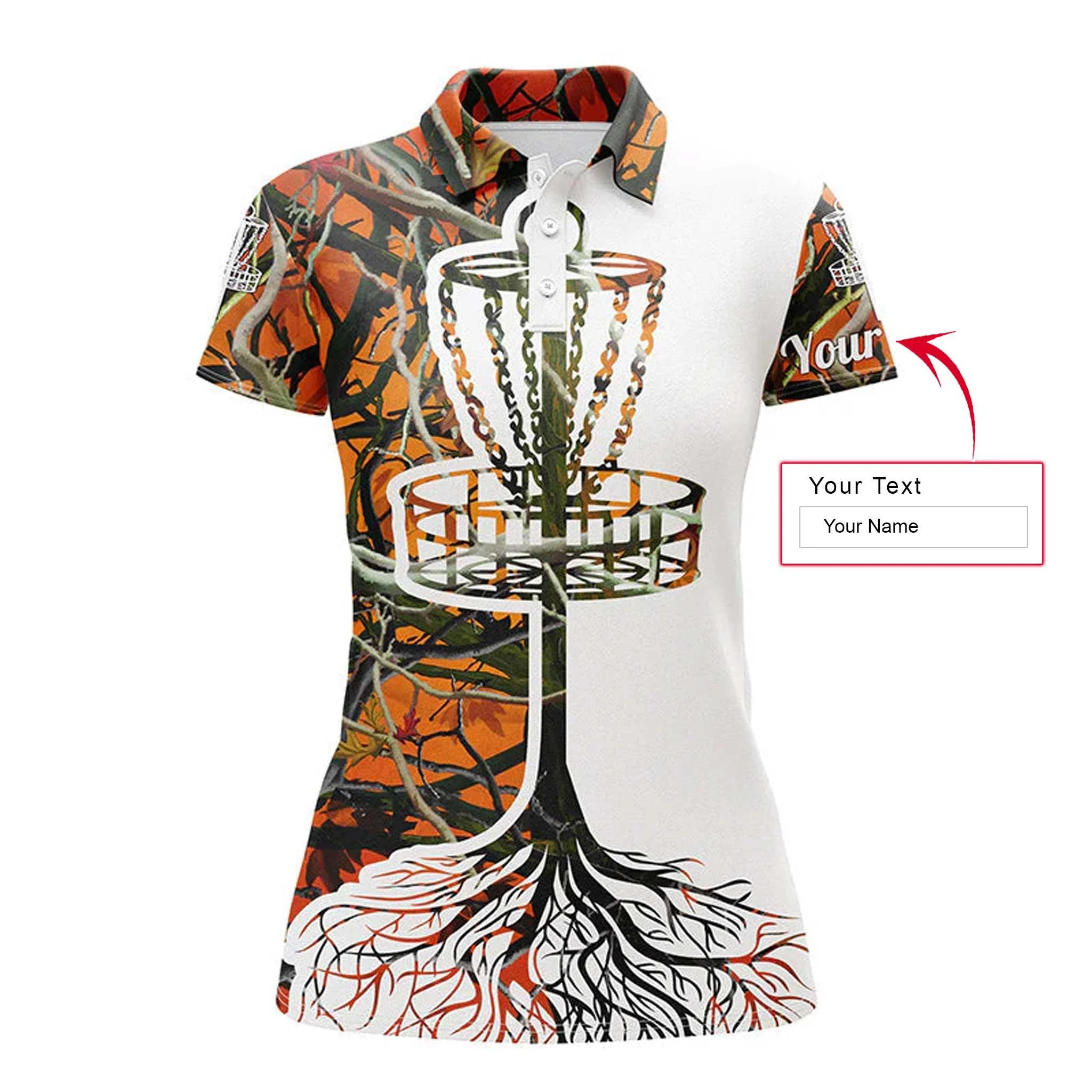 Disc Golf Custom Name Women Polo Shirt, Multi-Color Camo, Disc Golf Basket Personalized Women Polo Shirts, Best Gift For Disc Golf Lovers - Image 3