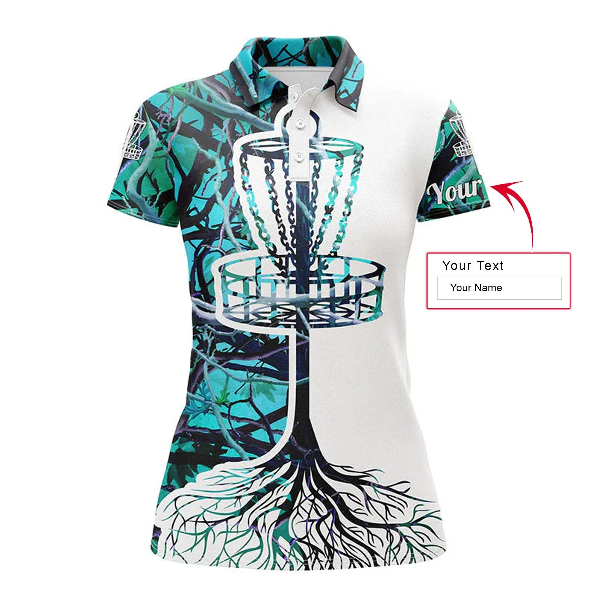 Disc Golf Custom Name Women Polo Shirt, Multi-Color Camo, Disc Golf Basket Personalized Women Polo Shirts, Best Gift For Disc Golf Lovers - Image 5