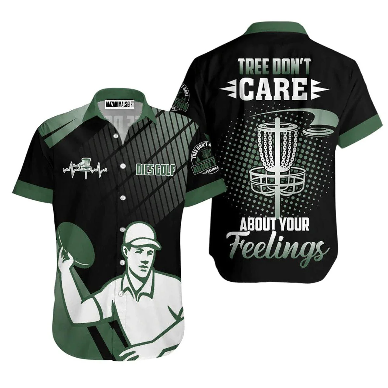 Disc Golf Hawaiian Shirt, Disc Golf Tree Don't Care About Your Feelings Aloha Hawaiian Shirts For Men and Women - Gift For Disc Golfer, Friend, Family