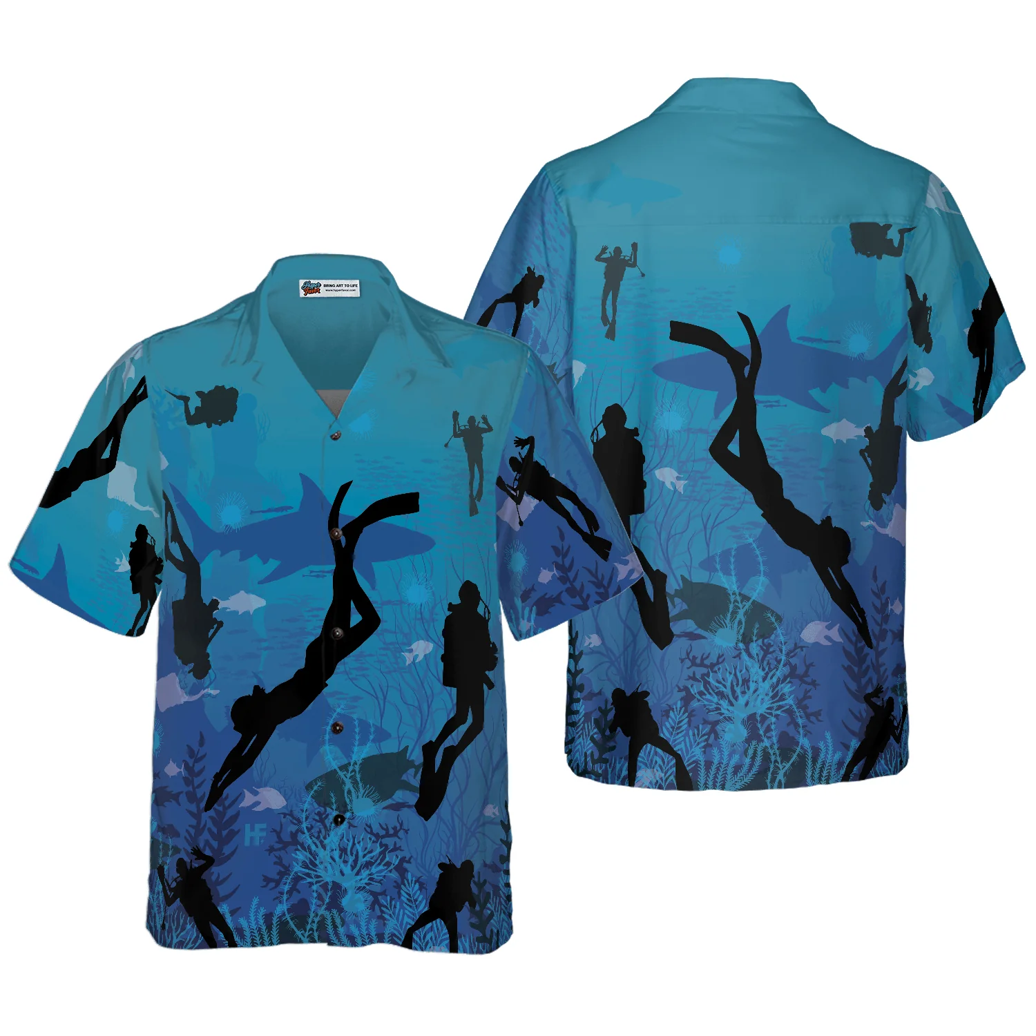 Diving Into Ocean Life Hawaiian Shirt, Colorful Summer Aloha Shirt For Men Women, Gift For Friend, Team, Diving Lovers