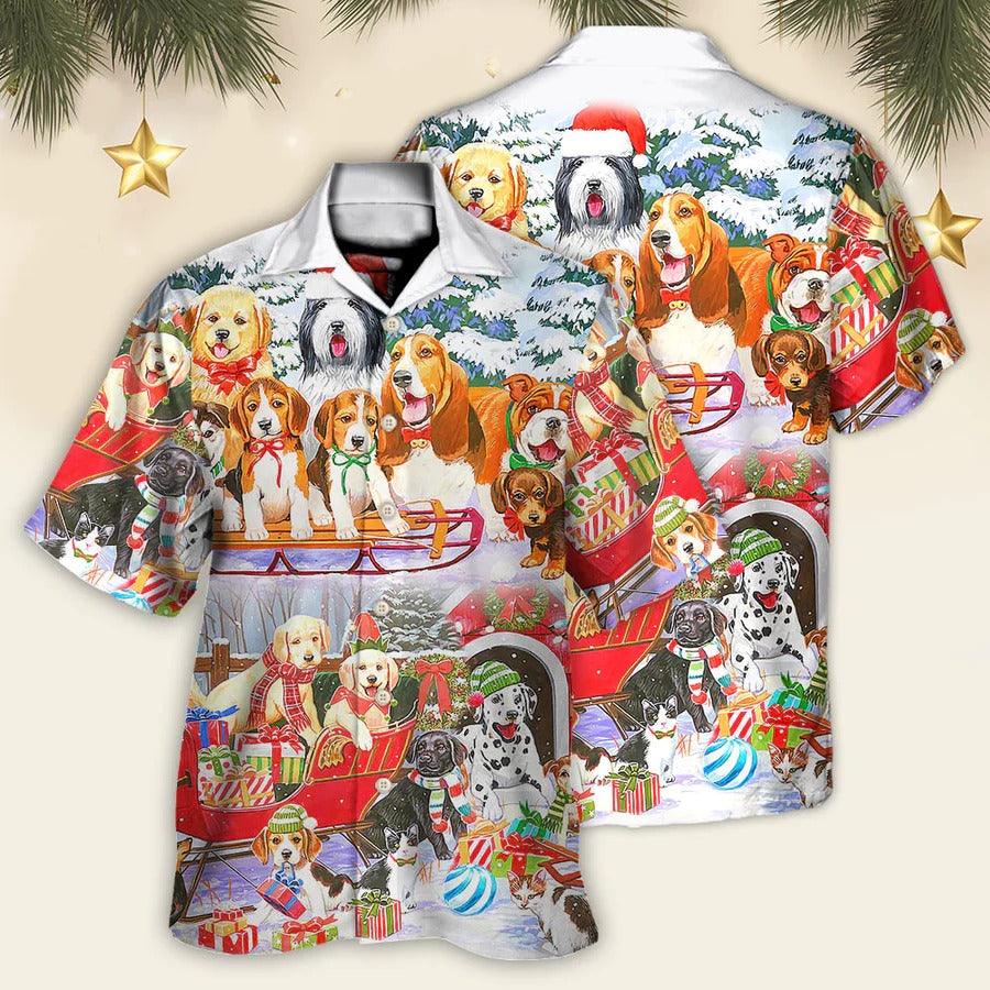 Dog Aloha Hawaii Shirt - Dog Snowman Christmas Tree Merry Xmas Hawaiian Shirt For Summer - Perfect Gift For Dog Lovers, Friend, Family - Image 2
