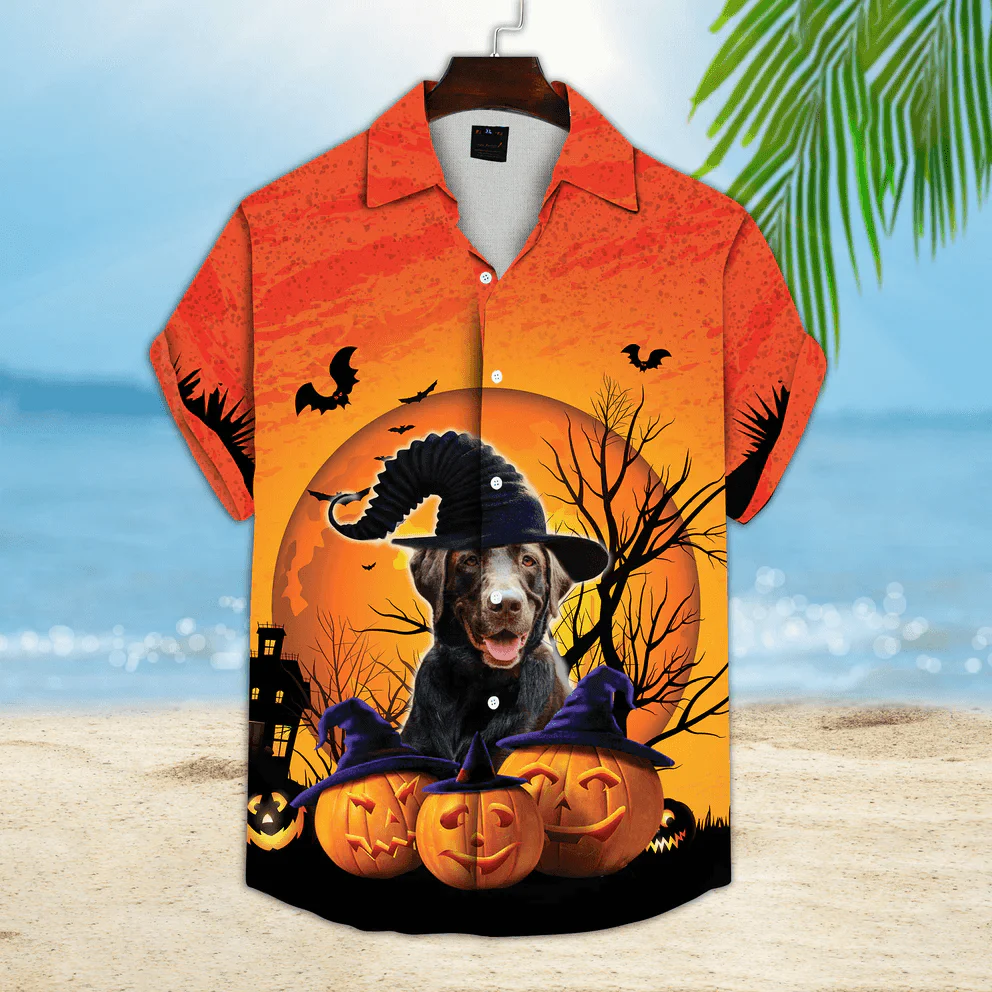 Dog Custom Hawaiian Shirt - Custom Photo Pet Happy Halloween Pumpkin The Witch Personalized Hawaiian Shirt - Gift For Dog Lovers, Friend, Family