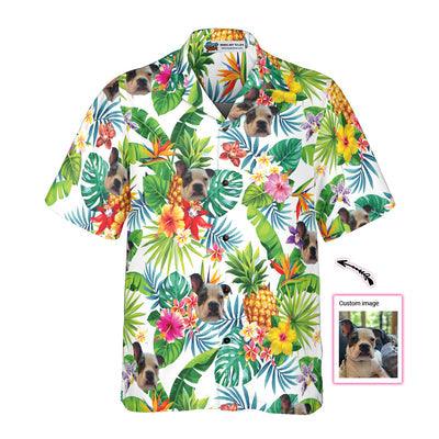 Dog Custom Photo Hawaiian Shirt, Tropical Pineapple Custom Men Hawaiian Shirt - Perfect Gift For Men, Dog Lovers, Husband, Boyfriend, Friend, Family
