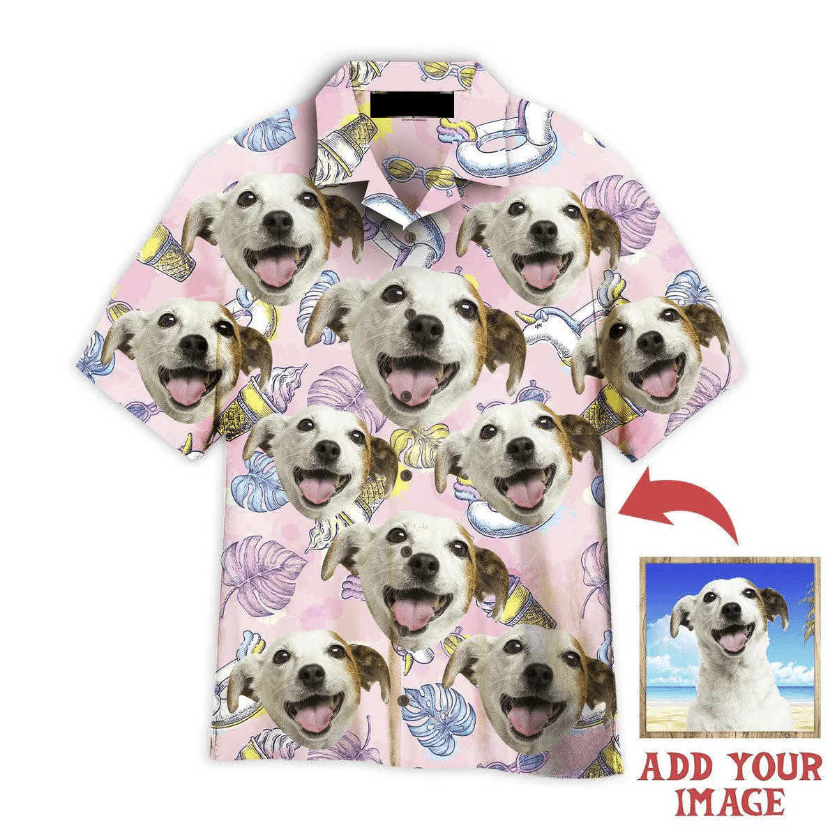 Dog Hawaiian Shirt Custom Photo, Dog On Pink Background Personalized Hawaiian Shirt - Perfect Gift For Dog Lovers, Family, Friends - Image 2