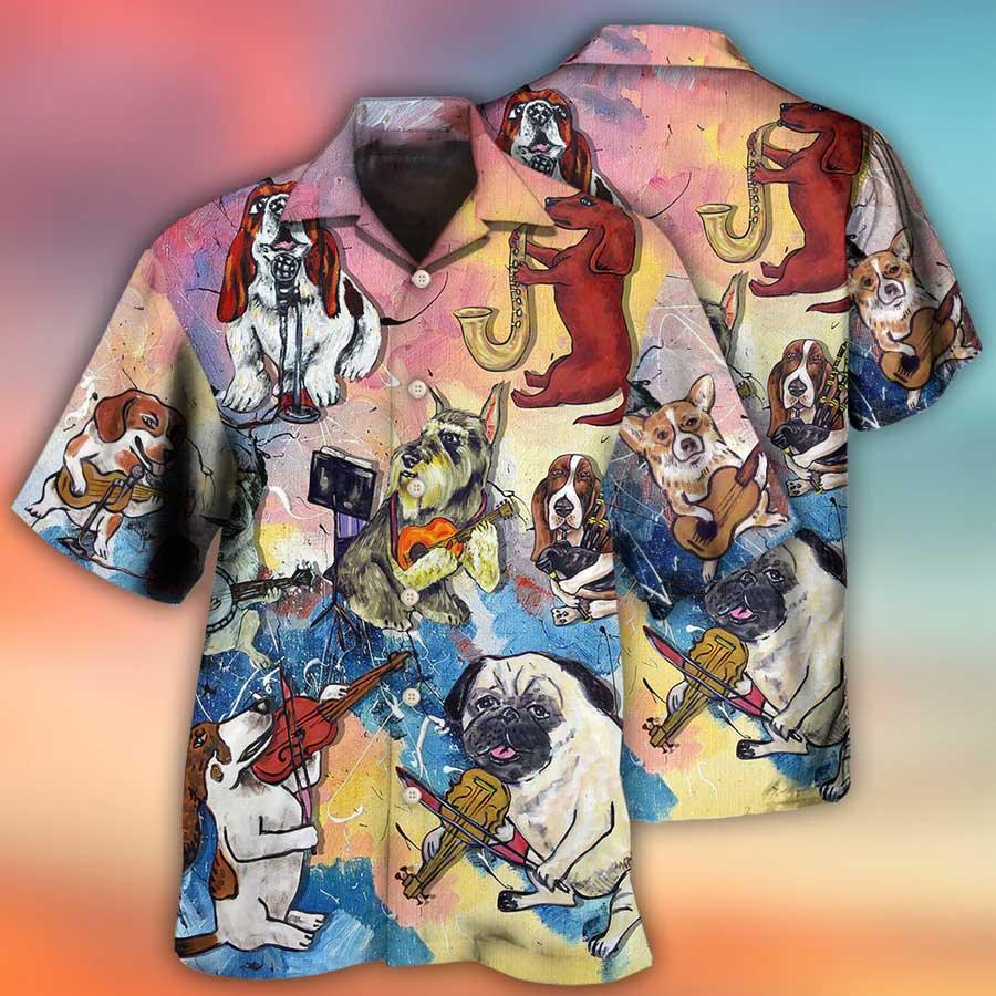 Dog Hawaiian Shirt, Funny Dog Music Art Style Aloha Hawaiian Shirt For Summe, Gift For Dog Lover, Friends - Image 2