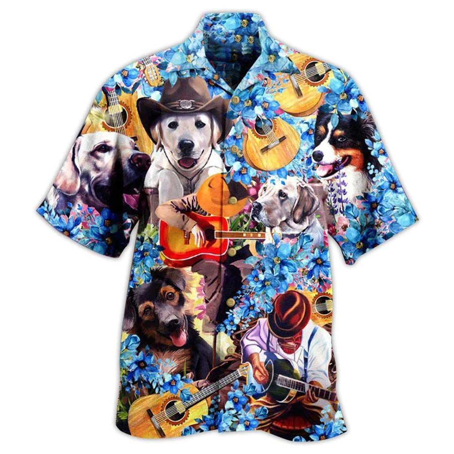 Dog Hawaiian Shirt - Guitar Dog Aloha Hawaiian Shirt, That's What I Do I Pet Dogs I Play Guitars Hawaiian Shirt - Gift For Men Women, Music Guitar Lovers - Image 2