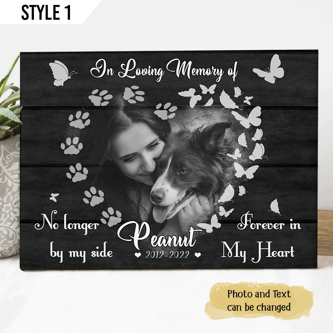 Dog Cat Landscape Canvas - Personalized Dog Cat Memorial Canvas - Custom Gift For Dog Cat Lovers - In Loving Memory Of