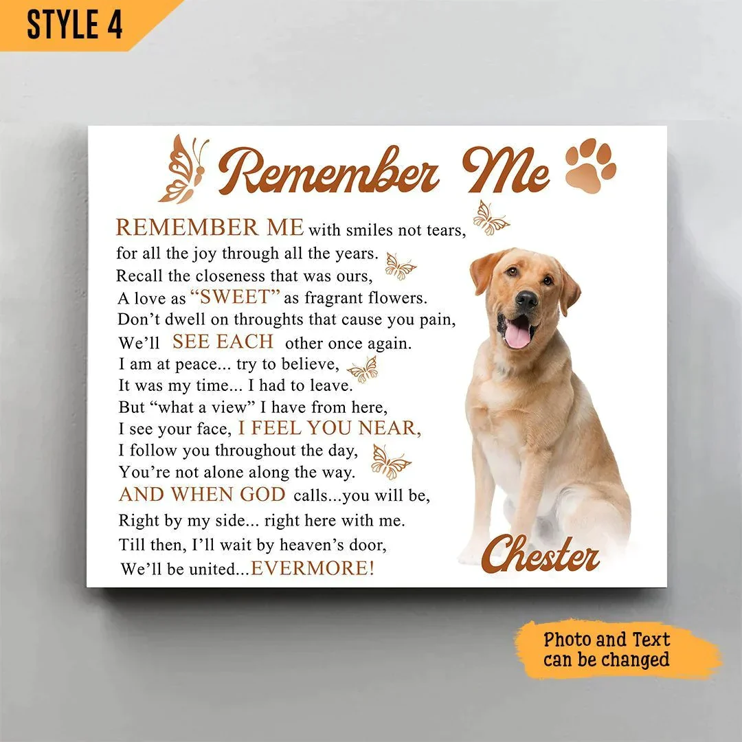 Dog Cat Landscape Canvas - Personalized Dog Cat Memorial Canvas - Custom Gift For Dog Cat Lovers - Remember Me With Smiles Not Tears Landscape Canvas - Image 4