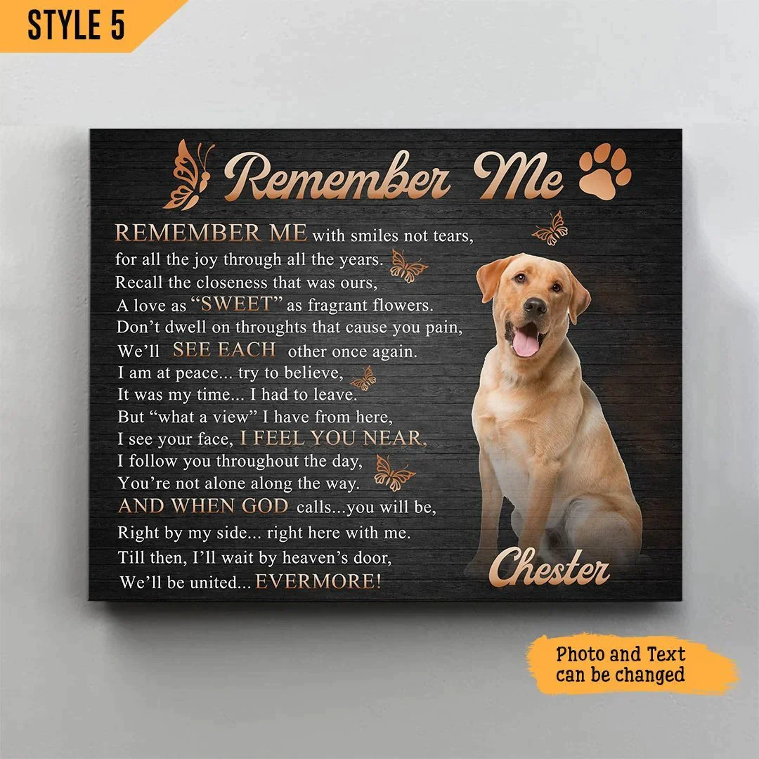 Dog Cat Landscape Canvas - Personalized Dog Cat Memorial Canvas - Custom Gift For Dog Cat Lovers - Remember Me With Smiles Not Tears Landscape Canvas - Image 5
