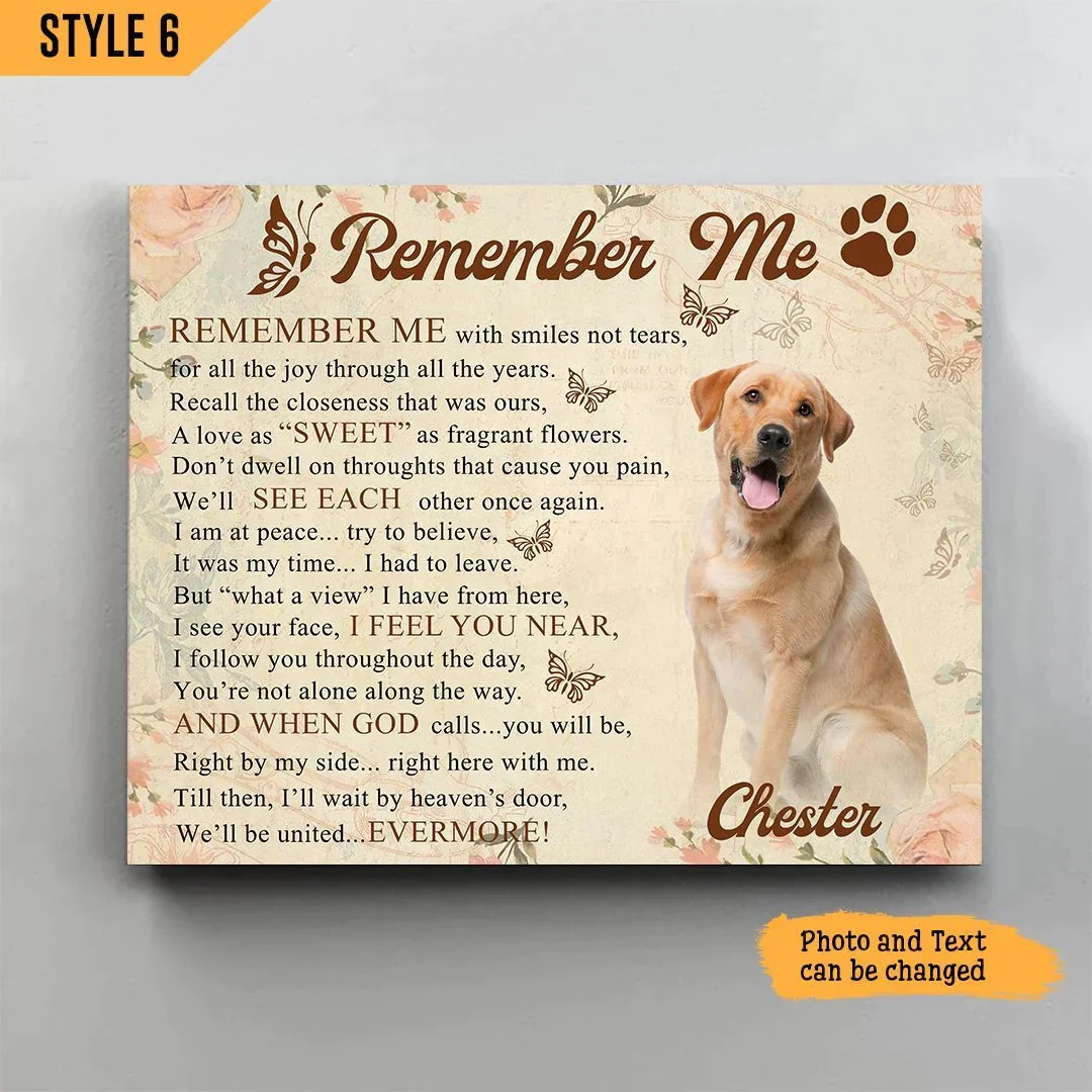 Dog Cat Landscape Canvas - Personalized Dog Cat Memorial Canvas - Custom Gift For Dog Cat Lovers - Remember Me With Smiles Not Tears Landscape Canvas - Image 6
