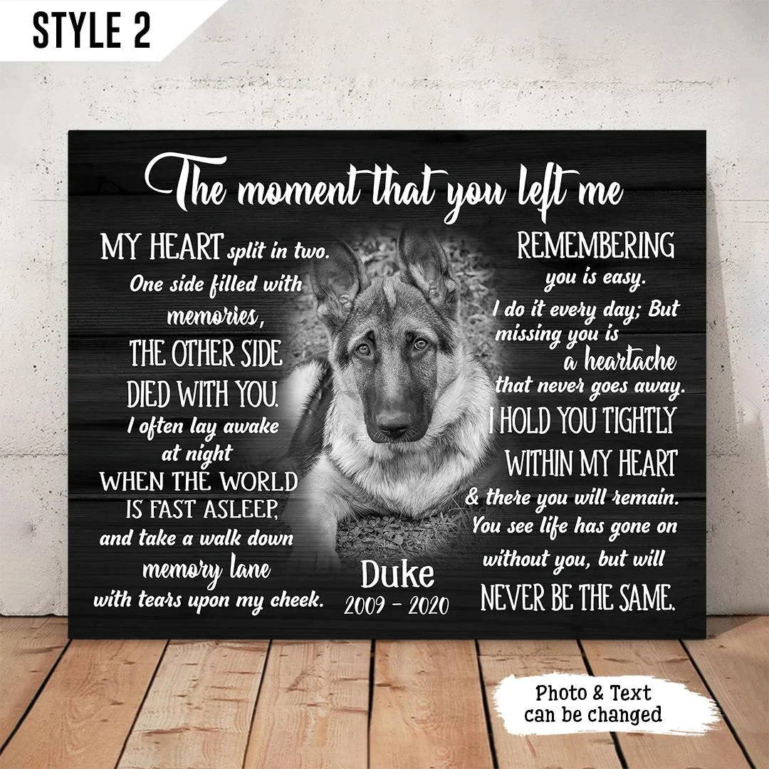 Dog Cat Landscape Canvas - Personalized Dog Cat Memorial Canvas - Custom Gift For Dog Cat Lovers - The Moment That You Left Me My Heart Landscape Canvas - Image 2