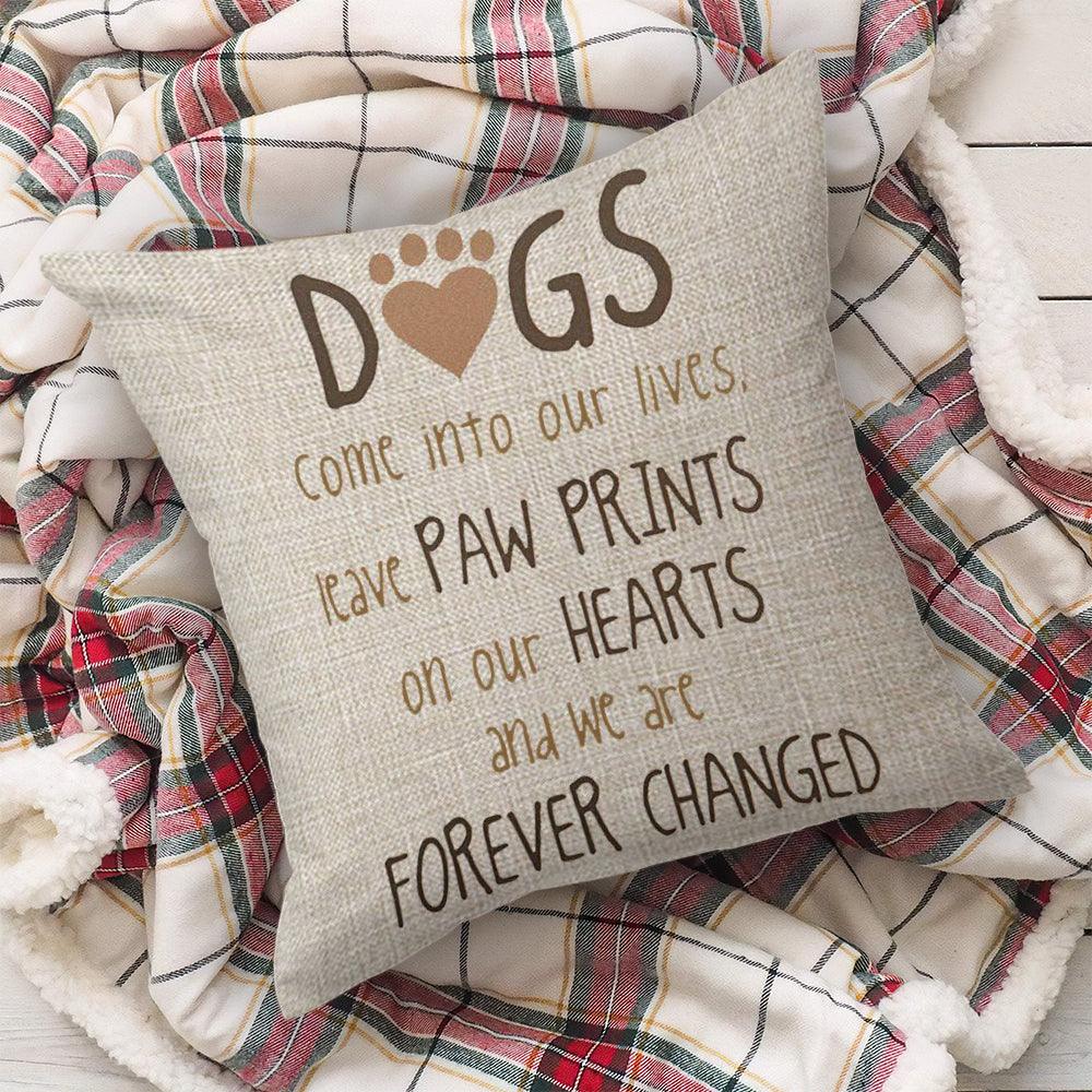 Dog Lover Throw Pillow, Dog Paw Print Throw Pillows - Perfect Gift For Mother's Day, Father's Day, Dog Lover, Dog Mom, Dog Dad