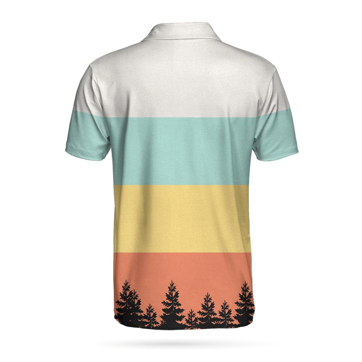 Don't Hit The Happy Little Trees Disc Golf Polo Shirt, Colorful Disc Golf Shirt For Men, Cool Golf Gift Idea For Golfers - Image 3