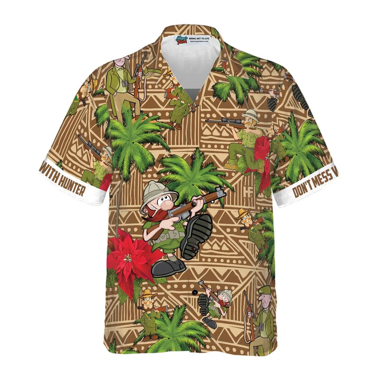 Don't Mess With Hunter Hawaiian Shirt, Hunter Hawaiian Shirt, Summer Aloha Shirt- Perfect Gift For Men, Women, Husband, Wife, Friend, Family - Image 2