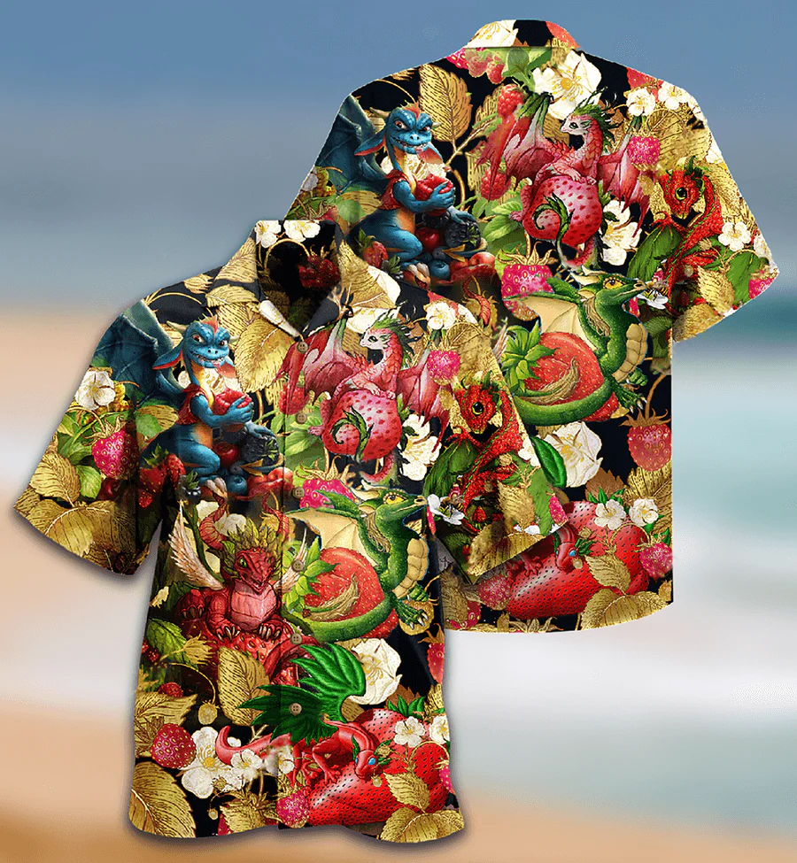 Dragon Aloha Hawaiian Shirt For Summer, Dragon Fruit Strawberry Love Life Amazing Hawaiian Shirts Outfit For Men Women, Dragon Lovers - Image 3