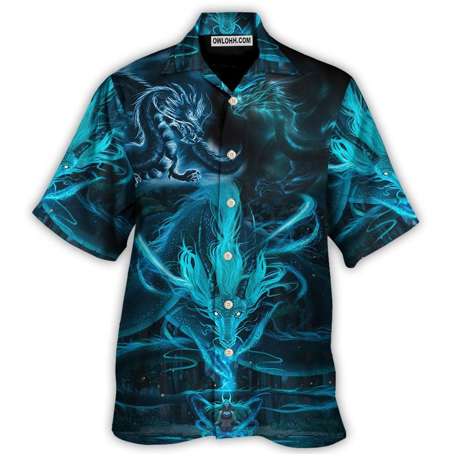 Dragon Blue Lighting And The Witch Aloha Hawaiian Shirt For Summer, Dragon Hawaiian Shirts Outfit For Men Women, Dragon Lovers - Image 3