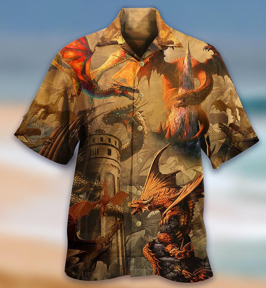 Dragon Castle Aloha Hawaiian Shirt For Summer, Dragon Love Life Hawaiian Shirts Outfit For Men Women, Dragon Lovers