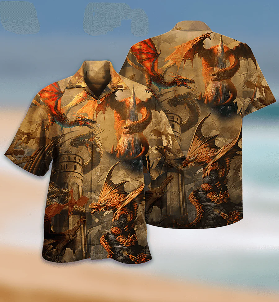 Dragon Castle Aloha Hawaiian Shirt For Summer, Dragon Love Life Hawaiian Shirts Outfit For Men Women, Dragon Lovers - Image 2