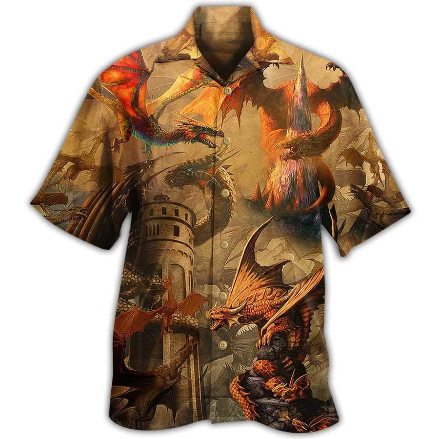 Dragon Castle Aloha Hawaiian Shirt For Summer, Dragon Love Life Hawaiian Shirts Outfit For Men Women, Dragon Lovers - Image 3