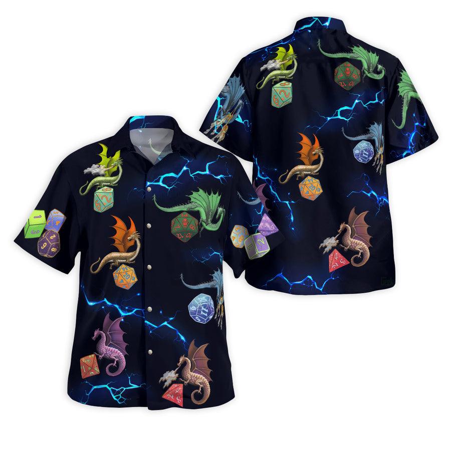 Dragon Dice Aloha Hawaiian Shirt For Summer, Dragons And Dices Pattern Hawaiian Shirts Outfit For Men Women, Dragon Lovers - Image 2