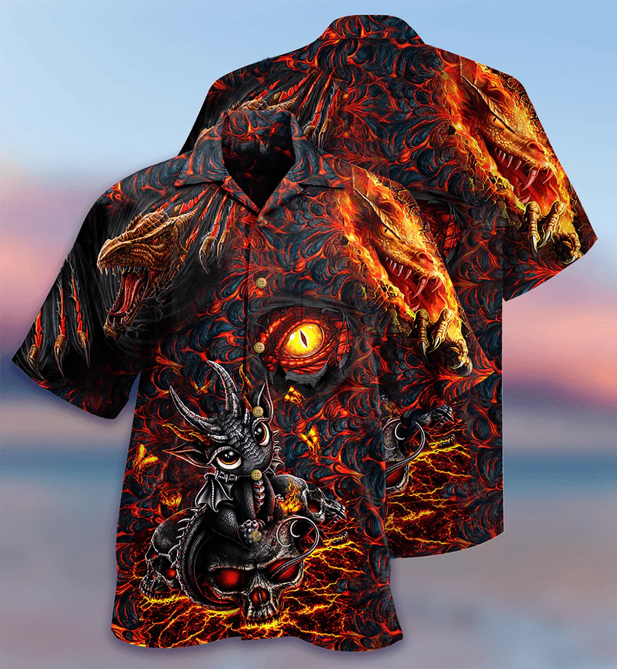Dragon Eye Aloha Hawaiian Shirt For Summer, Love Life Amazing Dragon Skull Hawaiian Shirts Outfit For Men Women, Dragon Lovers - Image 3