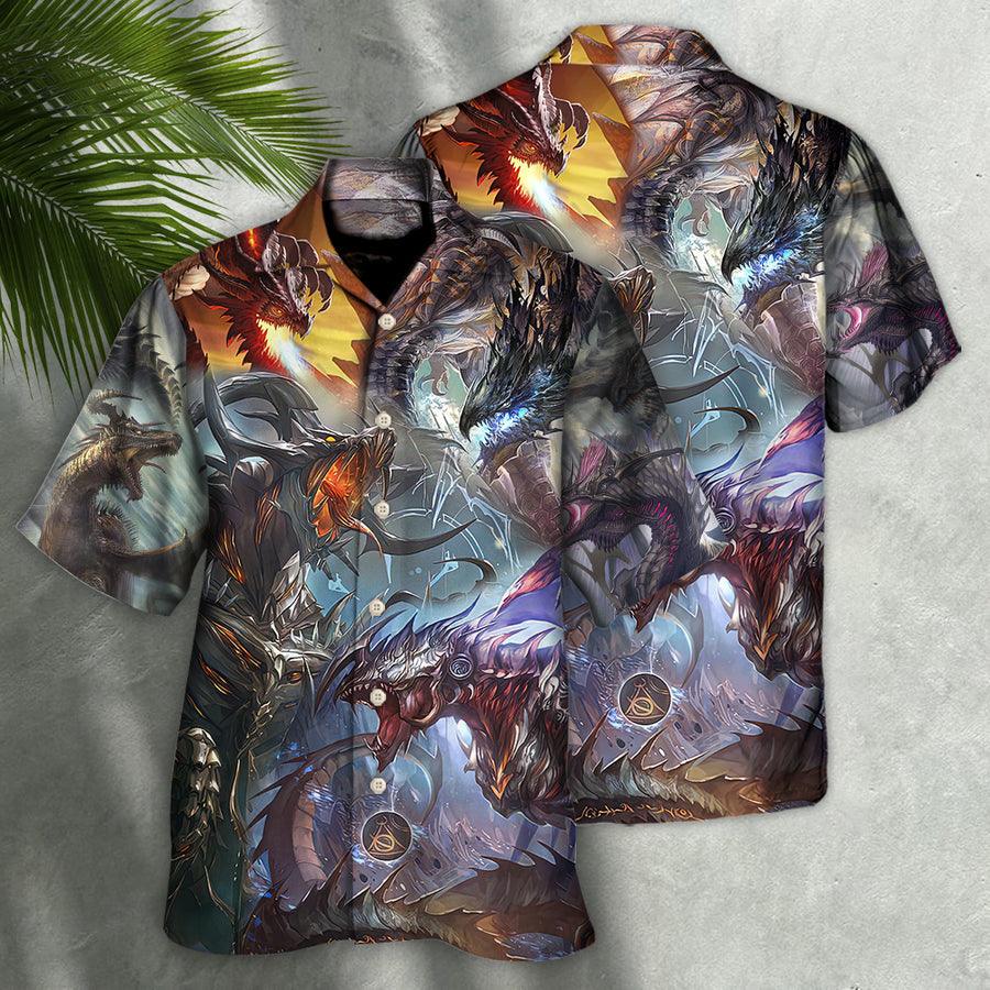 Dragon Fantasy Aloha Hawaiian Shirt For Summer, World Dragon Magic Hawaiian Shirts Outfit For Men Women, Dragon Lovers - Image 2
