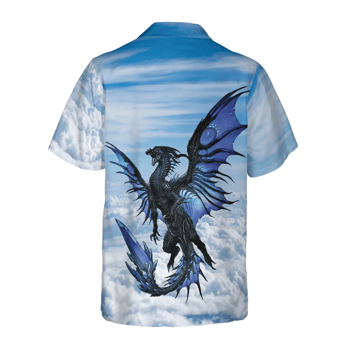 Dragon Hawaiian Shirt - Blue Dragon On Blue Sky Hawaiian Shirt - Perfect Gift For Husband, Boyfriend, Friend, Family - Image 2