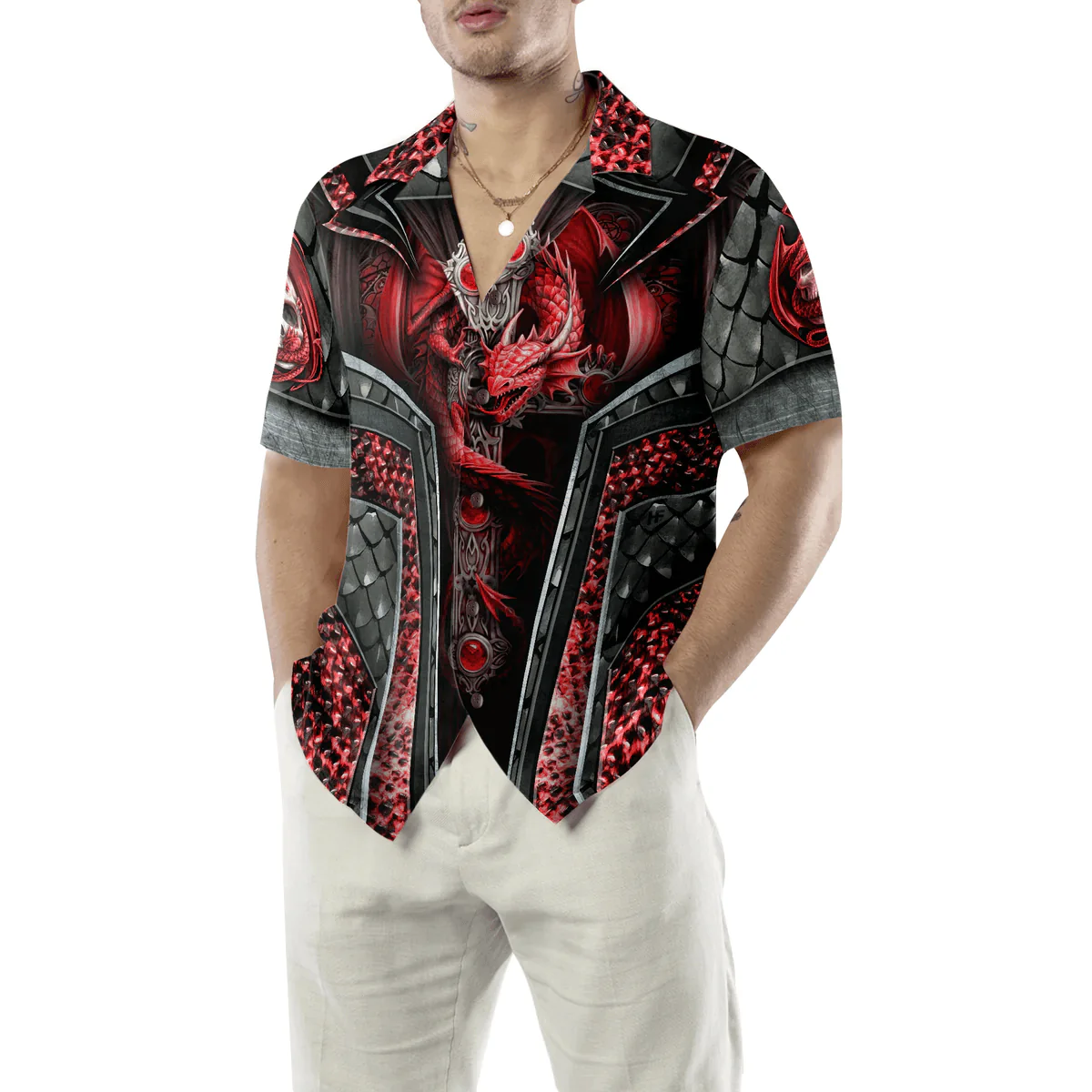 Dragon Hawaiian Shirt - Cool Dragon 3D Hawaiian Shirt - Perfect Gift For Husband, Boyfriend, Friend, Family - Image 5