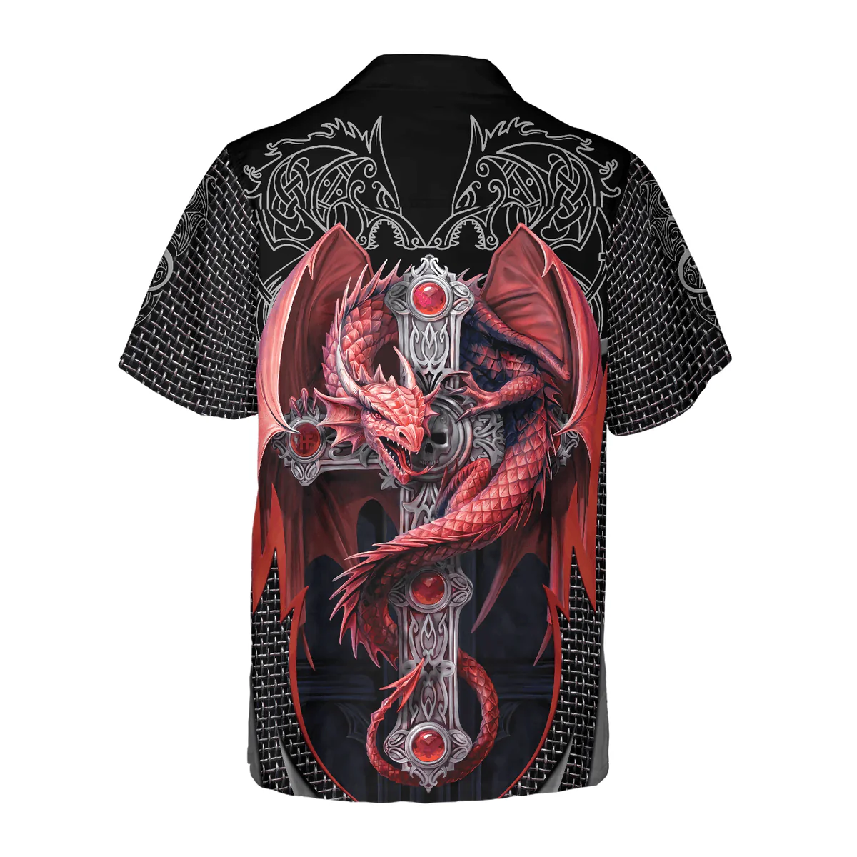 Dragon Hawaiian Shirt - Dragon Celtic Art 3D Hawaiian Shirt - Perfect Gift For Husband, Boyfriend, Friend, Family - Image 2